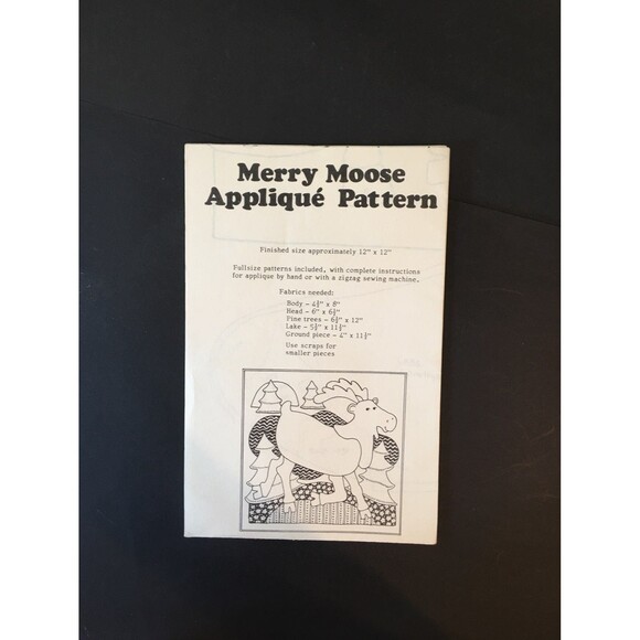 Vintage Applique Moose Quilt Pattern - Picture 3 of 3